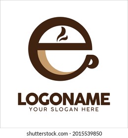 coffee logo letter e branding cafe