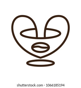 coffee logo with love concept vector