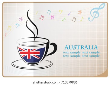 coffee logo made from the flag of Australia