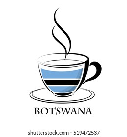 coffee logo made from the flag of Botswana