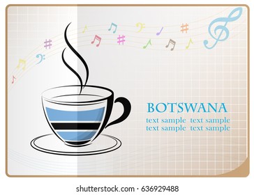 coffee logo made from the flag of Botswana