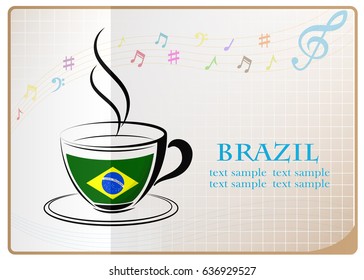 coffee logo made from the flag of brazil