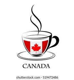 coffee logo made from the flag of Canada