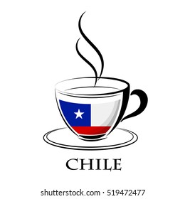 coffee logo made from the flag of Chile
