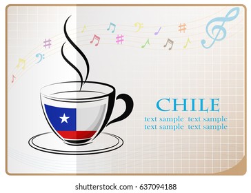 coffee logo made from the flag of Chile
