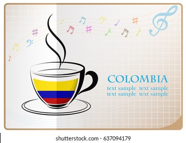 coffee logo made from the flag of colombia