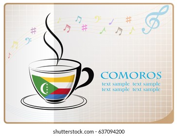 coffee logo made from the flag of Comoros