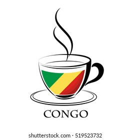 coffee logo made from the flag of Congo
