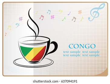 coffee logo made from the flag of Congo