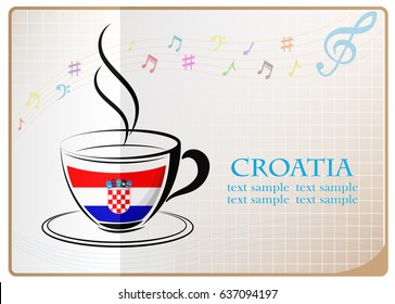 coffee logo made from the flag of croatia