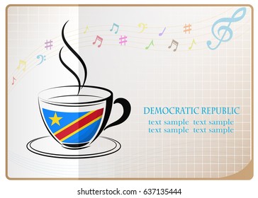 coffee logo made from the flag of Democratic Republic