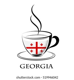 coffee logo made from the flag of Georgia