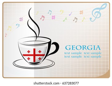 coffee logo made from the flag of Georgia