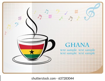 coffee logo made from the flag of Ghana