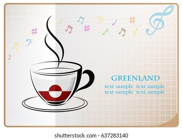 coffee logo made from the flag of Greenland