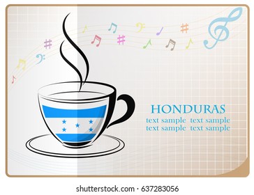 coffee logo made from the flag of Honduras