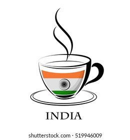 coffee logo made from the flag of India