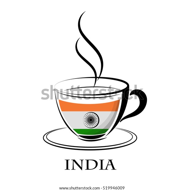 Coffee Logo Made Flag India Stock Vector Royalty Free 519946009