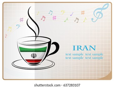 coffee logo made from the flag of Iran