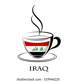 coffee logo made from the flag of Iraq.