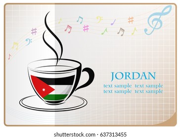 coffee logo made from the flag of Jordan