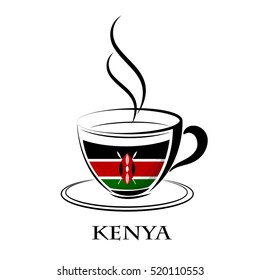 coffee logo made from the flag of Kenya