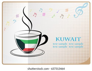 coffee logo made from the flag of Kuwait