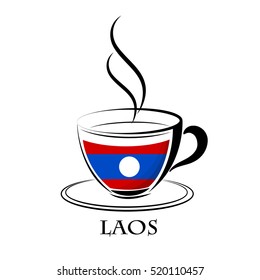coffee logo made from the flag of Laos
