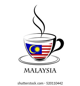coffee logo made from the flag of Malaysia