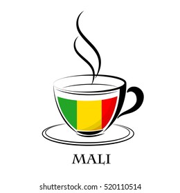 coffee logo made from the flag of Mali