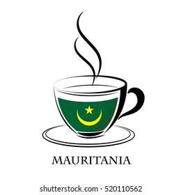 coffee logo made from the flag of Mauritania
