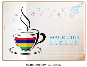 coffee logo made from the flag of Mauritius
