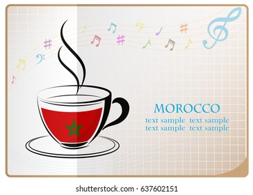 coffee logo made from the flag of Morocco