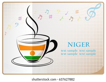 coffee logo made from the flag of Niger