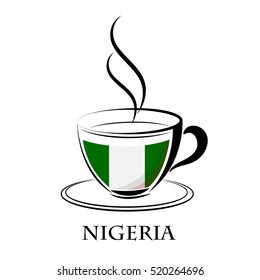 coffee logo made from the flag of Nigeria