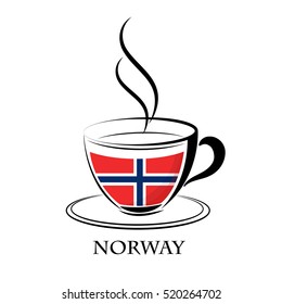coffee logo made from the flag of  Norway