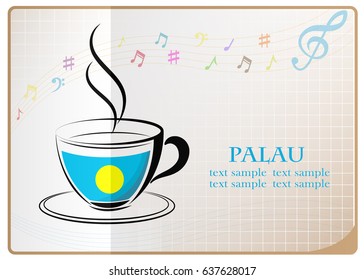 coffee logo made from the flag of Palau