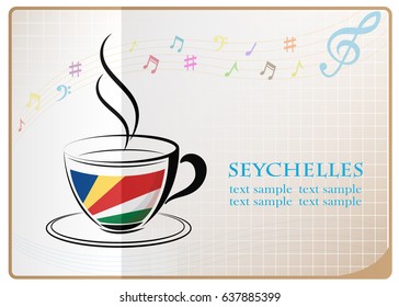 coffee logo made from the flag of Seychelles