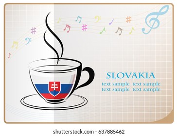 coffee logo made from the flag of Slovakia