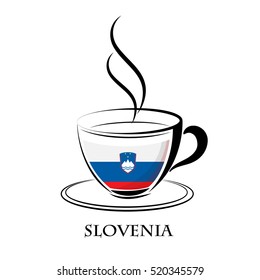 coffee logo made from the flag of Slovenia