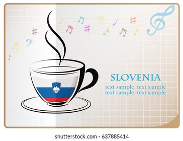 coffee logo made from the flag of Slovenia
