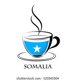 coffee logo made from the flag of Somalia