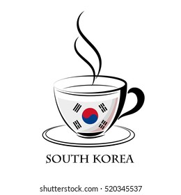 coffee logo made from the flag of South Korea
