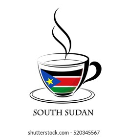 coffee logo made from the flag of  South Sudan