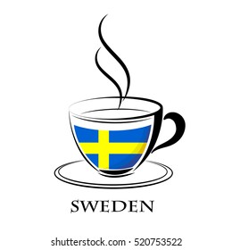 coffee logo made from the flag of Sweden