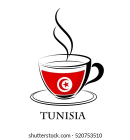 coffee logo made from the flag of Tunisia