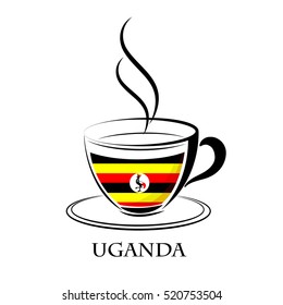 coffee logo made from the flag of Uganda