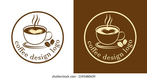 Coffee Logo For Milk Tea Shop Vector Illustration