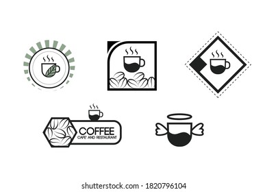 El logo del café con un estilo mínimo, el diseño del logotipo de dos tonos.