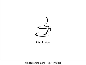 Coffee Logo Minimalist Design Vector